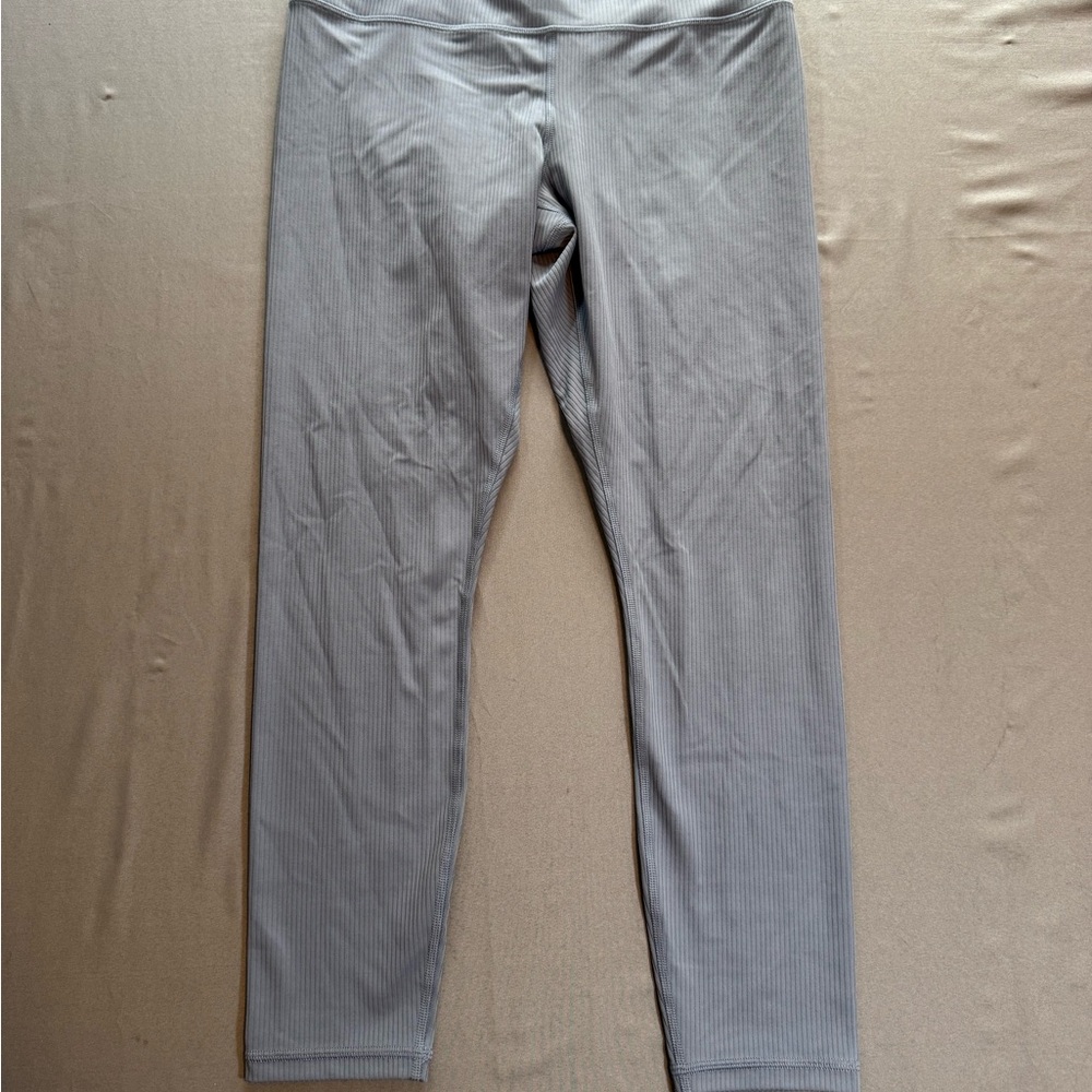 Athleta Light Gray Ribbed Women's Leggings